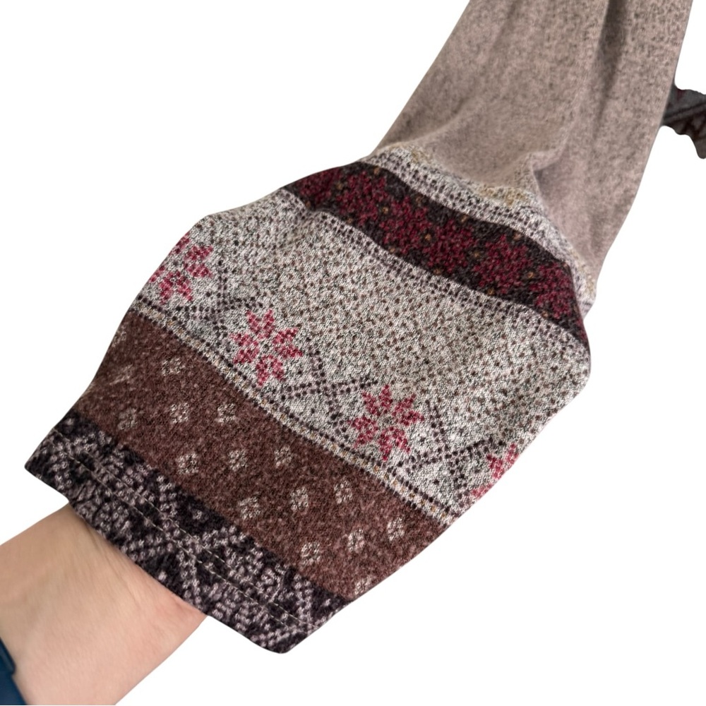 👚 Lane Bryant 24/7 Brown Fair Isle Heartland Henley Tee – Size 4X 👚 - Picture 6 of 9